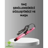 VipMarketim 2’si 1 Arada Saç Düzleştirici ve Maşa – 5 Isı Seviyesi Seramik Kaplama Döner Kablolu Ergonomik Tasarım