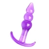 VipMarketim 3 Boğumlu T Şeklinde Şeffaf Mor Anal Tıkaç (plug)