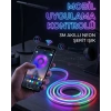 VipMarketim 3 Metre RGB Neon LED Şerit Işık Su Geçirmez Kumandalı ve Uygulama Kontrollü Dekoratif Aydınlatma