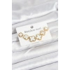 VipMarketim 316L Çelik Gold Beyaz Renk 3 Boy Yonca Küpe Seti 5886