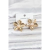 VipMarketim 316L Çelik Gold Renk Lotus Çiçek Model Kadın Küpe 5886