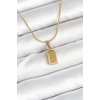VipMarketim 316L Çelik Gold Renk Mini Külçe Altın Model Kolye 5886