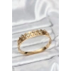 VipMarketim 316L Çelik Gold Renk Minimal Yoncalı Kadın Kelepçe Bileklik 5886