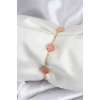 VipMarketim 316L Çelik Gold Renk Pembe Baby Boy Yonca Kadın Bileklik 5886