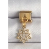VipMarketim 316L Çelik Gold Renk Sallantı Zirkon Taşlı Yıldız Model Nomination Charm 5886