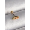 VipMarketim 316L Çelik Gold Renk Turuncu Zirkon Taşlı Tragus Piercing 5886