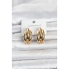 VipMarketim 316L Çelik Gold Renk Yarım Halka Model Kadın Küpe 5886