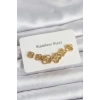 VipMarketim 316L Çelik Gold Renk Yonca Küpe Seti 5886