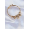 VipMarketim 316L Çelik Gold Renk Zirkon Taşlı Model Charm Bileklik 5886