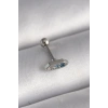 VipMarketim 316L Çelik Gümüş Renk Mavi Zirkon Taşlı Tragus Piercing 5886