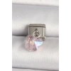 VipMarketim 316L Çelik Gümüş Renk Pembe Zirkon Taşlı Kelebek Model Nomination Charm 5886