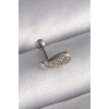 VipMarketim 316L Çelik Gümüş Renk Zirkon Taşlı Kanat Tragus Piercing 5886