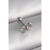 VipMarketim 316L Çelik Gümüş Renk Zirkon Taşlı Kurdele Tragus Piercing 5886