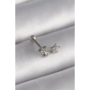 VipMarketim 316L Çelik Gümüş Renk Zirkon Taşlı Yıldız Tragus Piercing 5886