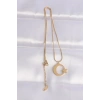 VipMarketim 316L Çelik Zincir Gold Renk Ay Yıldız Unisex Kolye 5886