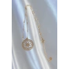 VipMarketim 316L Çelik Zincir Gold Renk Lotus Model Kolye 5886
