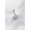 VipMarketim 316L Cerrahi Çelik Zirkon Taşlı Kadın Göbek Piercing 5886