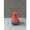 VipMarketim 3D Dalga Desenli Kalp Formlu Dekoratif Vazo Pembe 15 cm