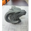 VipMarketim 3D Ejderha Başı Heykeli Koleksiyonluk Dekoratif Figür 22x17 cm