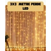 VipMarketim 3x3 Metre Perde LED Işık Sıcak Şelale Tasarım Dekoratif Aydınlatma