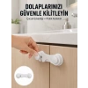 VipMarketim 4 Adet Bebek Güvenlik Dolap Kilidi Çift Taraflı Bantlı Kolay Montajlı Emniyet Seti Yeni Nesil