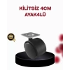 VipMarketim 4 cm Döner Ayak Kilitsiz 4 Adet Mobilya ve Sehpa Ayağı