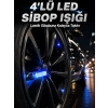 VipMarketim 4lü Araç Sibop LED Işığı Otomatik Açılan Lastik Işığı Seti