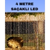 VipMarketim 4 Metre Icicle Şelale Led Perde Işık Sarı Aydınlatma