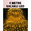 VipMarketim 4 Metre Icicle Şelale Led Yılbaşı Perde Işık Sıcak Ambiyans