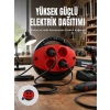 VipMarketim 5 Metre Uzatma Kablolu 4 Prizli Makara Kırmızı