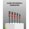 VipMarketim 5 Parça Detay Temizlik Fırçası Seti Jant Motor Havalandırma İç Dış Temizlik