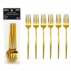 VipMarketim 6 Parça Yemek Çatalı Seti - Gold Renk - Paslanmaz Çelik