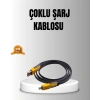 VipMarketim 65W 4’ü 1 Arada Örgülü Hızlı Şarj Kablosu USB-C USB-A Çoklu Şarj Dayanıklı