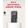 VipMarketim 6’lı Grup Priz Termal Korumalı USB Type-C Çoklu Priz 2 Metre Kablo
