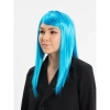 VipMarketim Açık Mavi Renk Uzun Düz Parti Peruğu