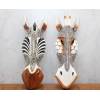VipMarketim Ahşap Duvara Asmalı Maske Zebra