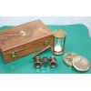 VipMarketim Ahşap Kutulu Pirinç Pusula, Kum Saati, Dürbün Seti