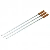 VipMarketim Ahşap Saplı Tavuk Şişi - Dar Yassı - Metal - 50 cm