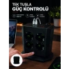 VipMarketim Akım Korumalı 8li Dikey Priz 4 USB 2 Type-C Hızlı Şarj Destekli Çoklu Priz