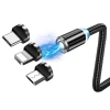 VipMarketim ALLY 1M Magnetic-Miknatisli Usb Sarj Kablosu 3 Baslik(iPhone+Type-C+Micro-(5775)