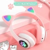 VipMarketim ALLY 23M Kedi Kulak Kulaküstü Bluetooth 5.0 Kablosuz Kulaklık Led Işıklı-(5775)