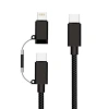 VipMarketim ALLY 2in1 USB Type C 60W Hızlı Şarj PD Kablosu+iPhone Başlık USB Kablo-(5775)
