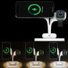 VipMarketim Ally 5in1 iPhone 15-14-13-12 Apple Watch Tutucu Kablosuz Şarj İstasyonu Hızlı Şarj Standı LED Işıklı-(5775)