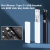 VipMarketim ALLY 5in1 iPhone+ Type-C+ USB Seyahat için 60W Hızlı Şarj Kablo Seti-(5775)