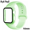 VipMarketim ALLY Apple Watch 4-5-6 44mm Silikon Kordon Kayış ve Ekran Koruyucu Kılıf-(5775)