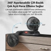 VipMarketim ALLY F410 USB Çift Başlıklı Araç Fanı Oto Fan Vantilatör-(5775)
