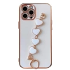 VipMarketim Ally iPhone 11 Pro Max 6.5inç Kılıf Kalp Bileklik Tutuculu Lüx Silikon Askılı Kılıf-(5775)