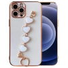 VipMarketim Ally iPhone 12 Pro Max 6.7inç Kılıf Kalp Bileklik Tutuculu Lüx Silikon Askılı Kılıf-(5775)