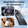 VipMarketim ALLY iPhone 15 Pro Max İçin Magsafe Uyumlu Yüzük Standlı Manyetik Silikon Kılıf-(5775)