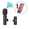 VipMarketim Ally K8 Lightning iPhone Tak Konuş Wireless Kablosuz Mini Yaka Mikrofonu Canlı Yayın Mikrofonu-(5775)